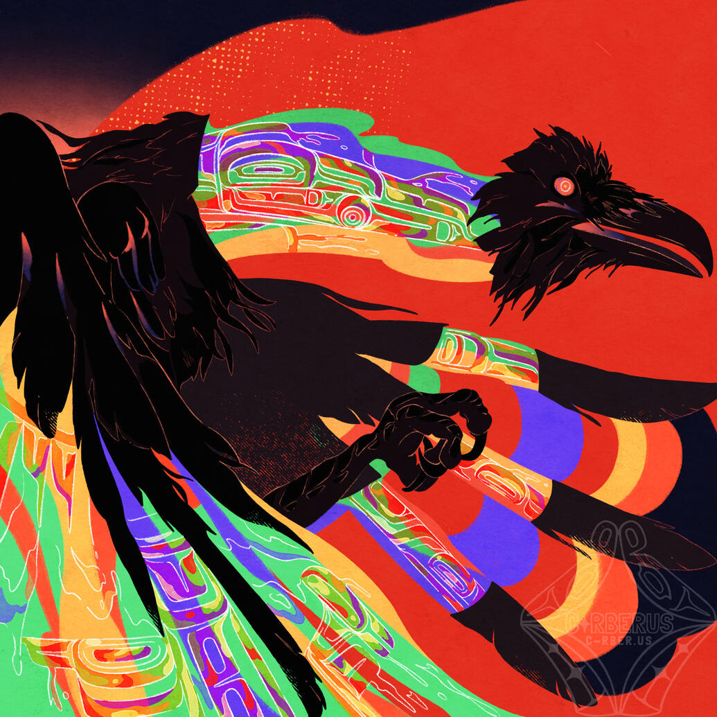 ts'msyenu a ts'm g̱a̱w'iłeeyu, 2023; tsimshian in my veins. a combination of Indigenous kinship with other-than-humans and a critique of blood quantum.